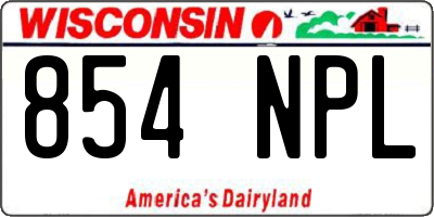WI license plate 854NPL