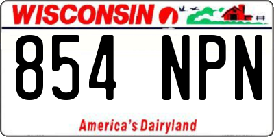 WI license plate 854NPN