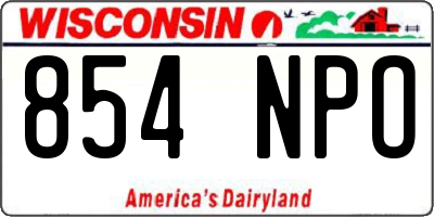 WI license plate 854NPO