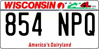 WI license plate 854NPQ