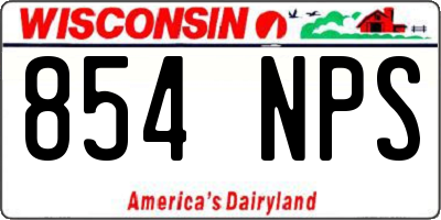 WI license plate 854NPS