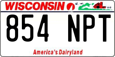 WI license plate 854NPT