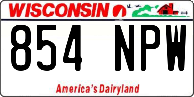 WI license plate 854NPW