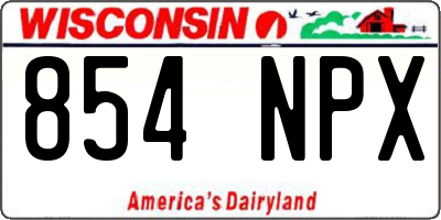 WI license plate 854NPX