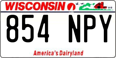 WI license plate 854NPY