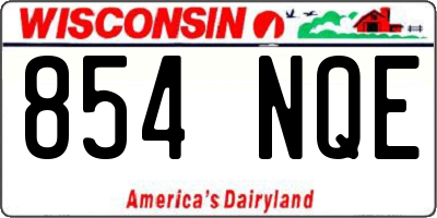 WI license plate 854NQE