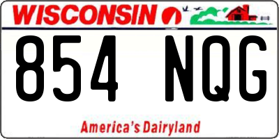 WI license plate 854NQG