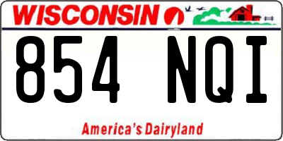 WI license plate 854NQI