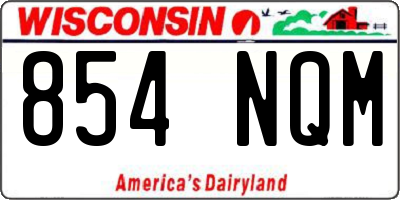 WI license plate 854NQM
