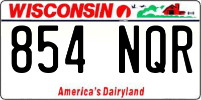 WI license plate 854NQR