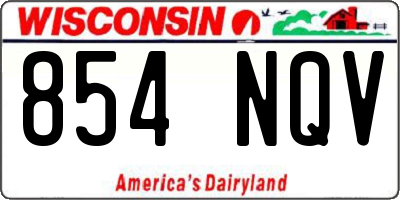 WI license plate 854NQV