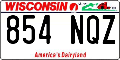 WI license plate 854NQZ