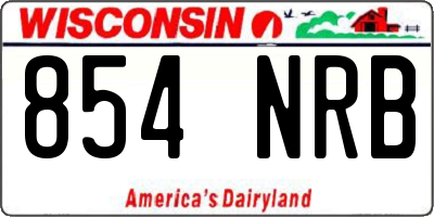 WI license plate 854NRB