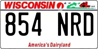 WI license plate 854NRD