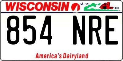 WI license plate 854NRE