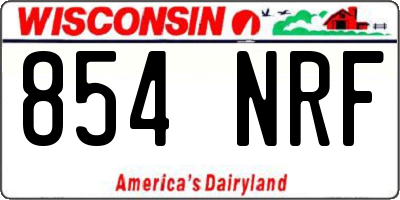 WI license plate 854NRF