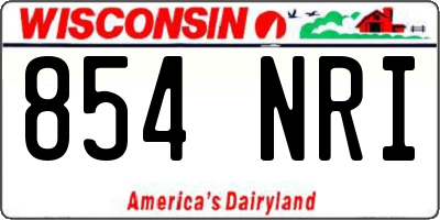WI license plate 854NRI