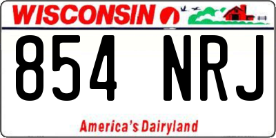 WI license plate 854NRJ