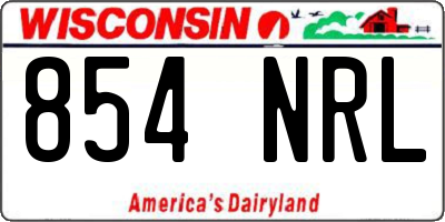 WI license plate 854NRL