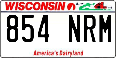 WI license plate 854NRM
