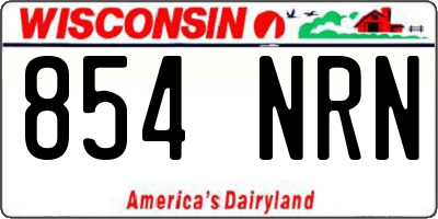 WI license plate 854NRN
