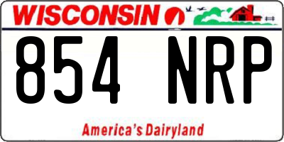 WI license plate 854NRP