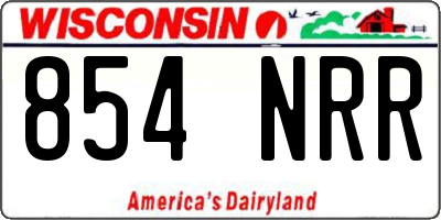 WI license plate 854NRR