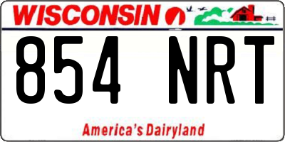 WI license plate 854NRT