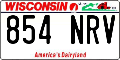 WI license plate 854NRV