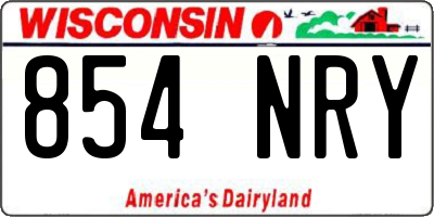 WI license plate 854NRY