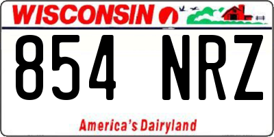 WI license plate 854NRZ