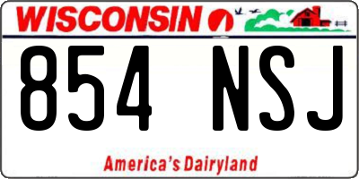WI license plate 854NSJ