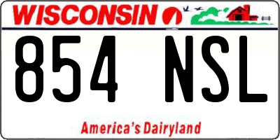 WI license plate 854NSL