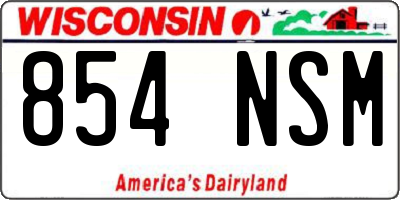 WI license plate 854NSM