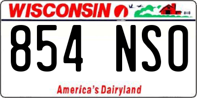 WI license plate 854NSO