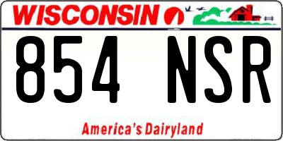 WI license plate 854NSR
