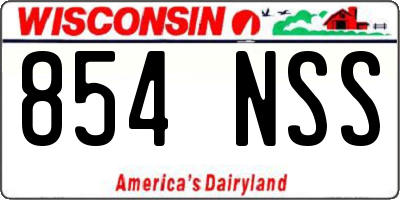 WI license plate 854NSS