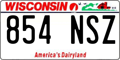WI license plate 854NSZ