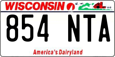 WI license plate 854NTA