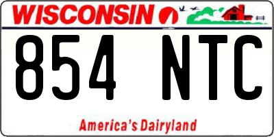WI license plate 854NTC