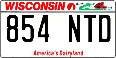 WI license plate 854NTD