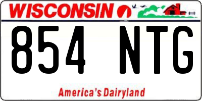 WI license plate 854NTG