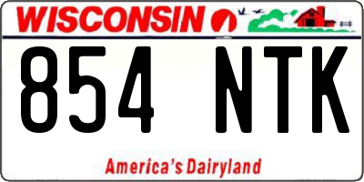 WI license plate 854NTK