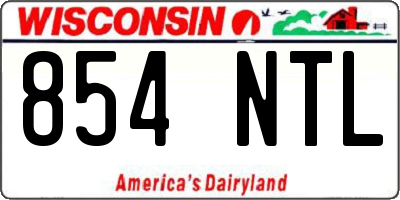 WI license plate 854NTL