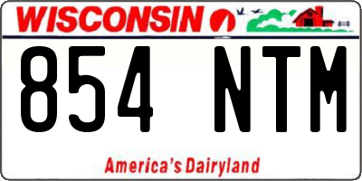 WI license plate 854NTM