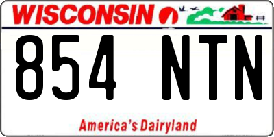WI license plate 854NTN