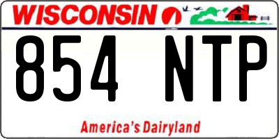 WI license plate 854NTP
