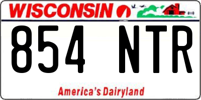 WI license plate 854NTR