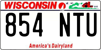 WI license plate 854NTU