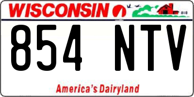 WI license plate 854NTV
